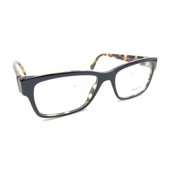 Prada VPR 15V NAI-1O1 Black Brown Tortoise Eyeglasses Frames 53-17 145 Italy - Picture 1 of 12